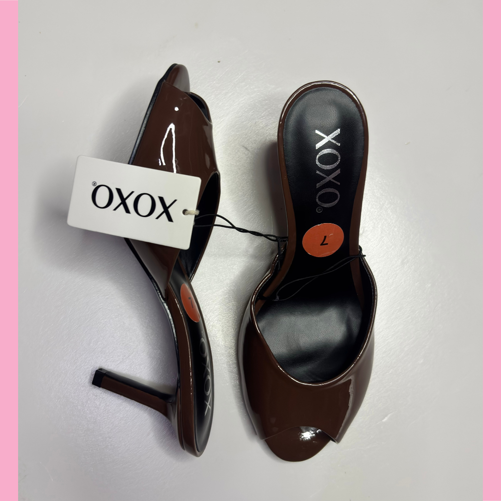 Brown Patent Mules