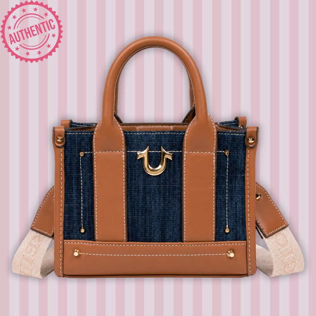 True Religion Denim Logo Strap Mini Tote