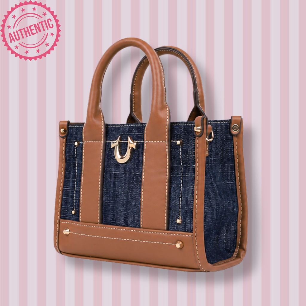 True Religion Denim Logo Strap Mini Tote