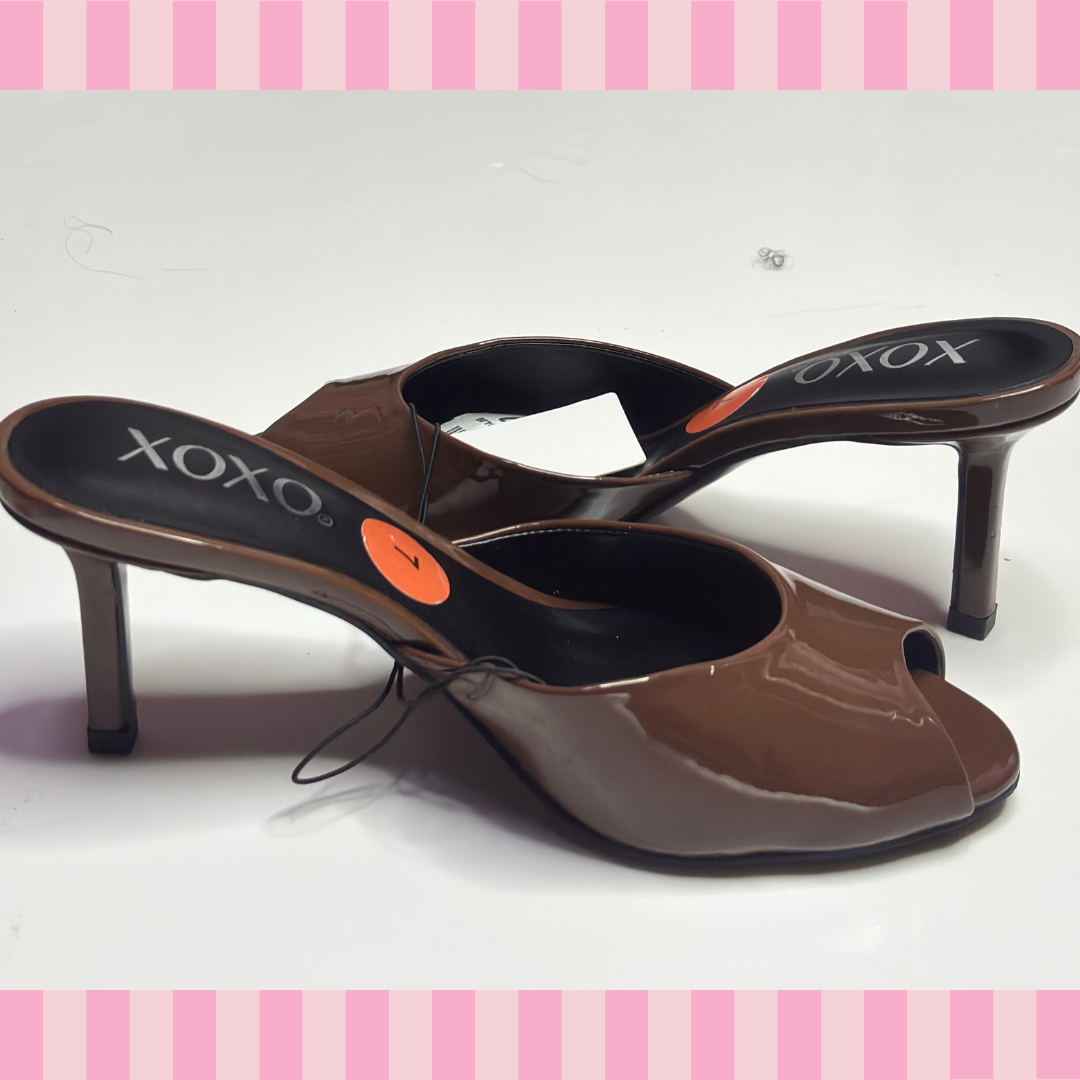 Brown Patent Mules