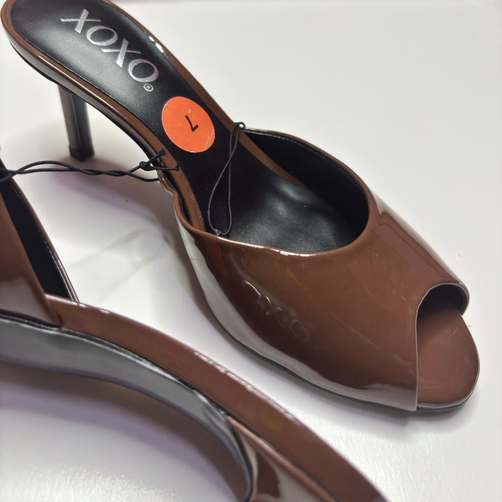 Brown Patent Mules