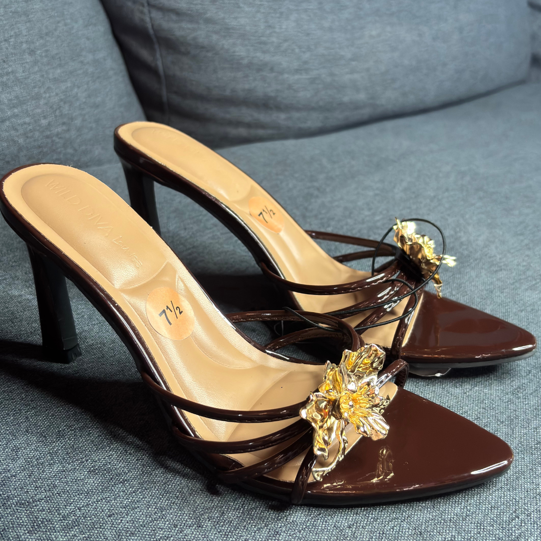Strappy Stiletto Mule Heels