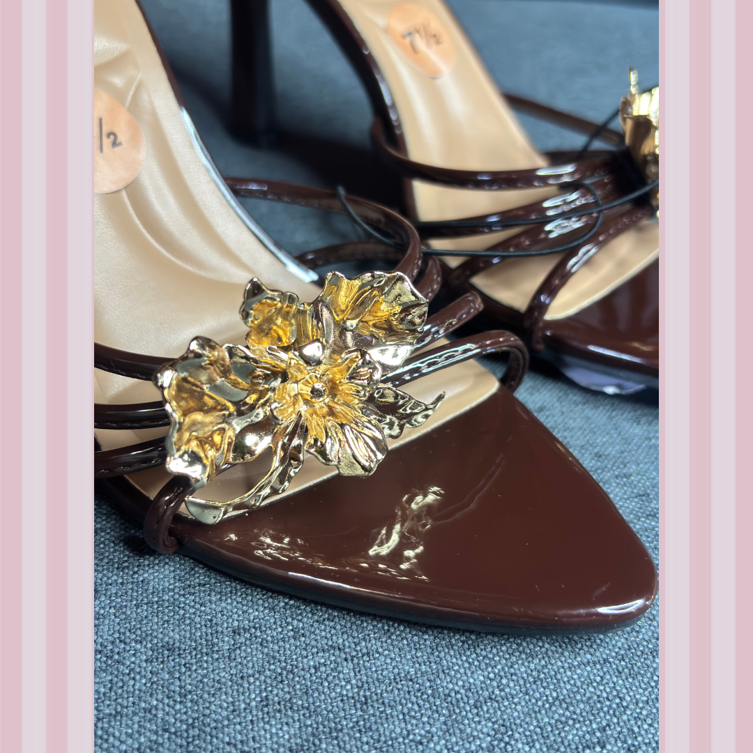 Strappy Stiletto Mule Heels